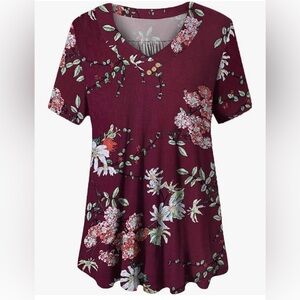 Floral Maroon Tunic Tee
